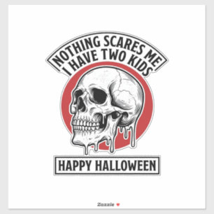 Funny Halloween Two Kids Skull Shirt Design_1