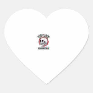 Funny Halloween Two Kids Skull Shirt Design_1 Heart Sticker