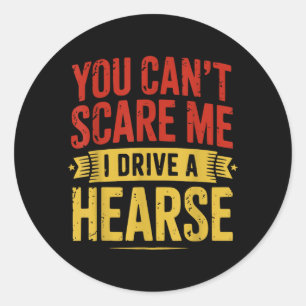 Funny Halloween Undertakers Hearse Driver for Men Classic Round Sticker