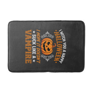 Funny Halloween Vampire Pumpkin Bath Mat