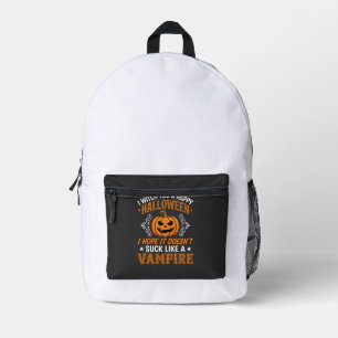 Funny Halloween Vampire Pumpkin Printed Backpack