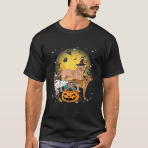 Funny Halloween Vizsla Witch Pumpkin Mummy Dog Lov T-Shirt