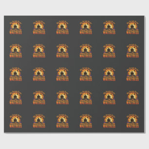 Funny Halloween Waitress My Broom Broke Design Wrapping Paper