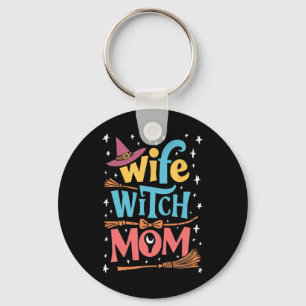 Funny Halloween Wife Witch Mum Key Ring