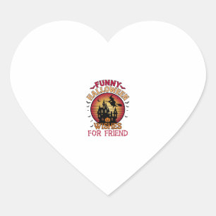 Funny Halloween Wishes Friend Witch Haunted House Heart Sticker