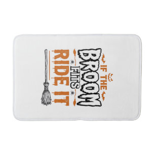 Funny Halloween Witch Broom Vintage Shirt Design_1 Bath Mat