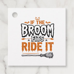 Funny Halloween Witch Broom Vintage Shirt Design_1 Favour Tags