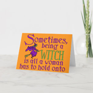 Funny Halloween Witch Card
