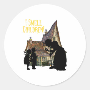 Funny Halloween Witch I Smell Children Classic Round Sticker