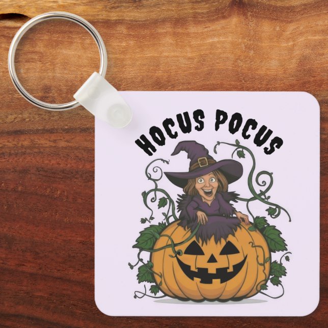 Funny Halloween Witch  Key Ring (Front)