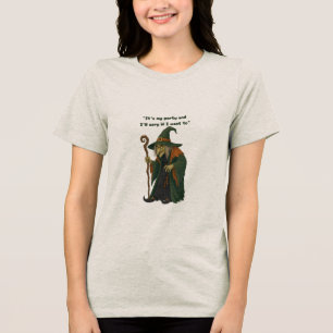 Funny Halloween Witch Party Scry Pun T-Shir Tri-Blend Shirt
