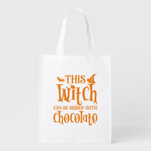 Funny Halloween Witch Reusable Grocery Bag