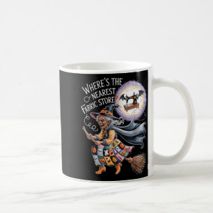Funny Halloween Witch Sewing and Fabric Lover Coffee Mug