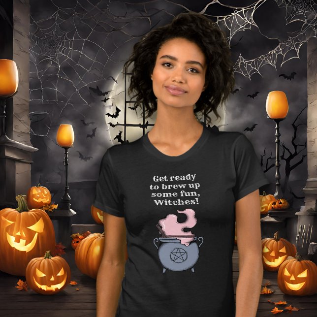Funny Halloween Witch Spooky Brew Women T-Shirt (Creator Uploaded)