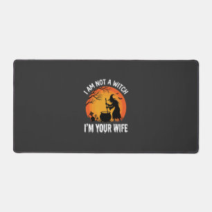 Funny Halloween Witch Wife Cauldron Design Desk Mat