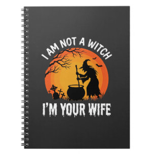 Funny Halloween Witch Wife Cauldron Design Notebook