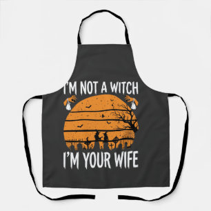 Funny Halloween Witch Wife Graveyard Design Apron