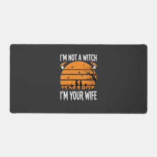 Funny Halloween Witch Wife Graveyard Design Desk Mat