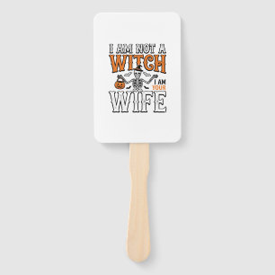 Funny Halloween Witch Wife Skeleton Vintage Shirt Hand Fan