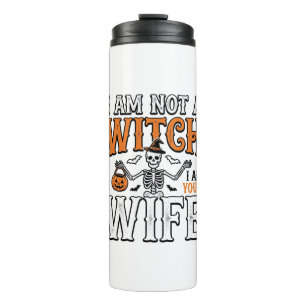 Funny Halloween Witch Wife Skeleton Vintage Shirt Thermal Tumbler