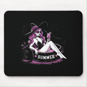 Funny Halloween Witch Witchy Cat Womens Mouse Pad