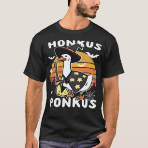 Funny Halloween Witches Duck Honkus Ponkus Bats co T-Shirt