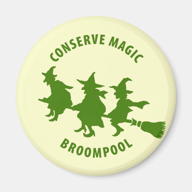 Funny Halloween Witches Green Magnet (Front)
