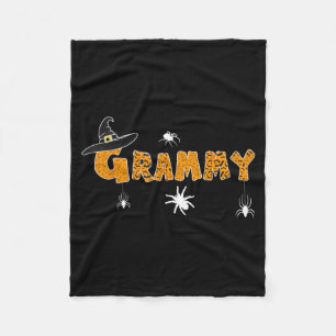 Funny Halloween Witches Hat Boo Shirt Scary Grammy Fleece Blanket