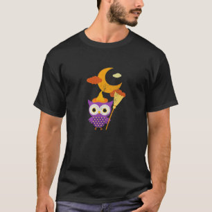 Funny Halloween Witchy Night Kawaii Owl Witch Tric T-Shirt