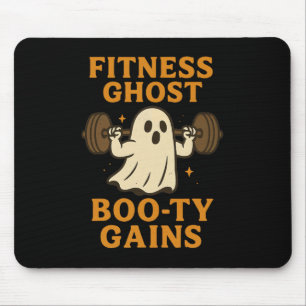 Funny Halloween Workout Ghost Gym Joke For Booty L Mouse Pad