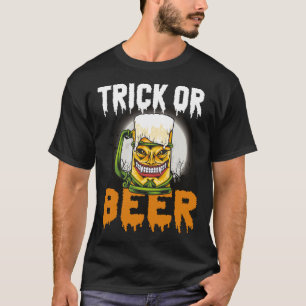 Funny Halloween Zombie Beer Funny Trick or Beer Ha T-Shirt