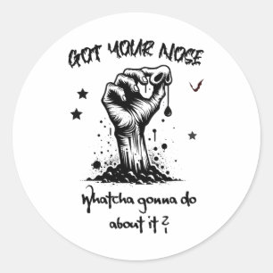 Funny Halloween Zombie Got Your Nose Classic Round Sticker