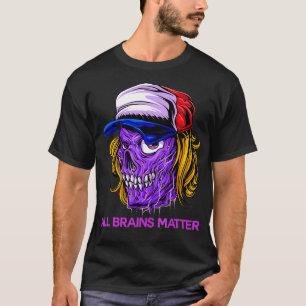 Funny Halloween Zombie Teacher Educator All Brains T-Shirt