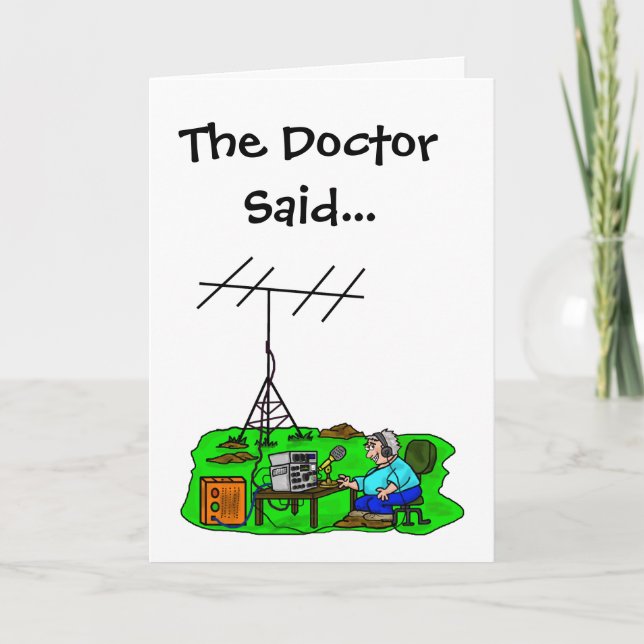 Funny Ham Radio Get Well Soon Card (Front)