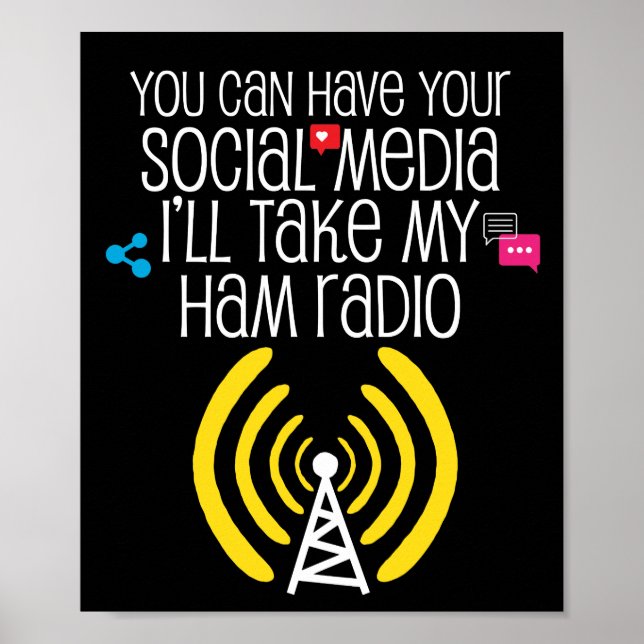 Funny Ham Radio Operator  CB Radio Amateur Gift Poster (Front)