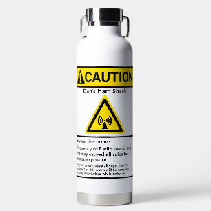 Funny Ham Shack Caution Radio Operator Water Bottle