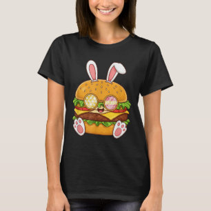 Funny Hamburger Bunny Easter Egg Easter Day Womens T-Shirt
