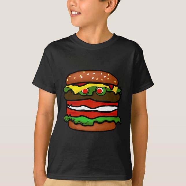 Funny Hamburger Kids Tee Shirt (Front)