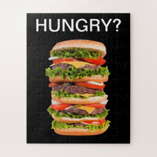 Funny Hamburger Theme Large Pieces Puzzle