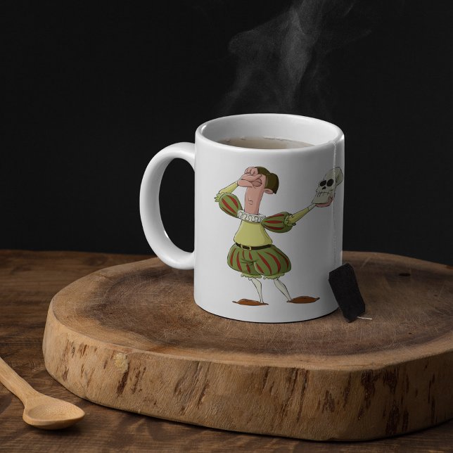 Funny Hamlet Shakespeare Actor Holding Skull Coffee Mug (Creator Uploaded)
