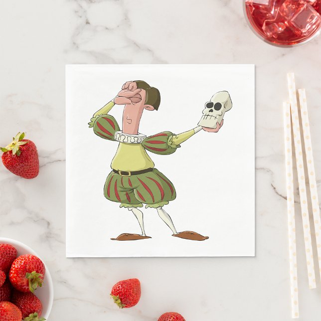 Funny Hamlet Shakespeare Actor Holding Skull Napkin (Creator Uploaded)