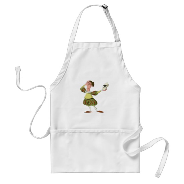 Funny Hamlet Shakespeare Actor Holding Skull Standard Apron (Front)