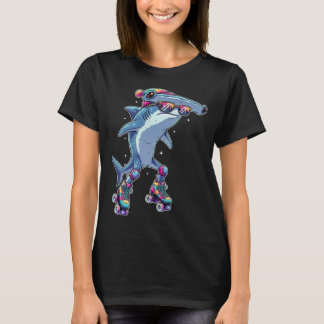 Funny Hammerhead Shark on Roller Skates Cool Skate T-Shirt