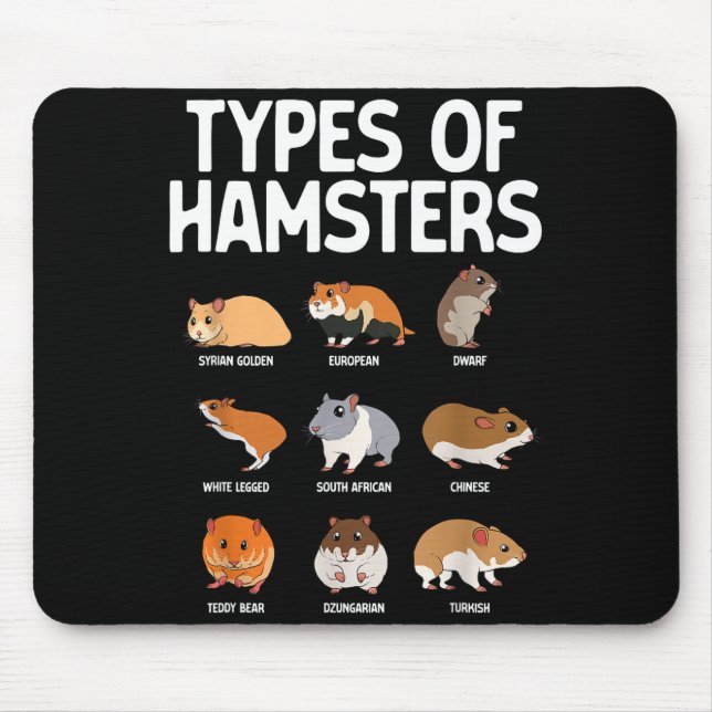 Funny Hamster Art For Men Women Boys Girls Hamster Mouse Pad (Front)