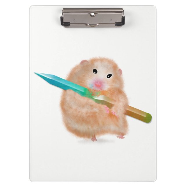 Funny hamster Clipboard by Gemma Orte Designs (Front)