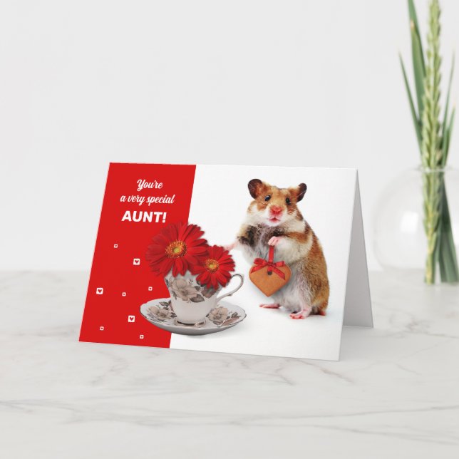 Funny Hamster. For Aunt on Mother's Day Cards (Front)