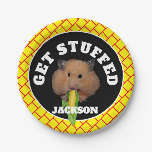Funny Hamster "Get Stuffed" Paper Plate