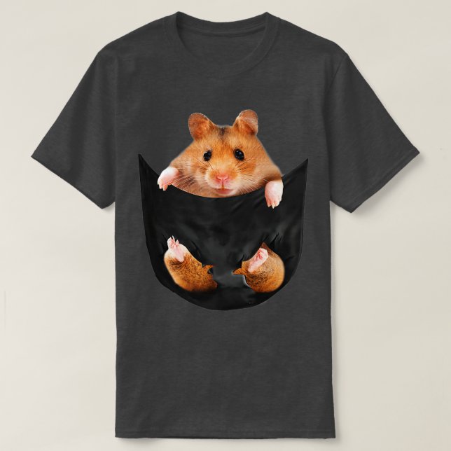 Funny Hamster in Your Pocket Cute  for Hamster Lov T-Shirt (Design Front)