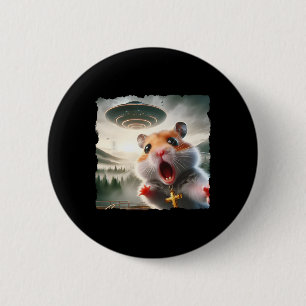 Funny Hamster Selfie With Alien Trip Meme Pet Crui 6 Cm Round Badge