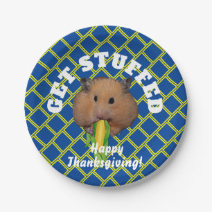 Funny Hamster Thanksgiving   Paper Plate